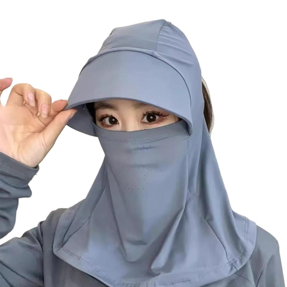Full Face Sun Visor Hat UV Protection Breathable Ice Silk Wide Brim Neck Flap Cover Adjustable Lightweight Outdoor Sun Hat for Women Men Gardening Hiking Fishing Travel