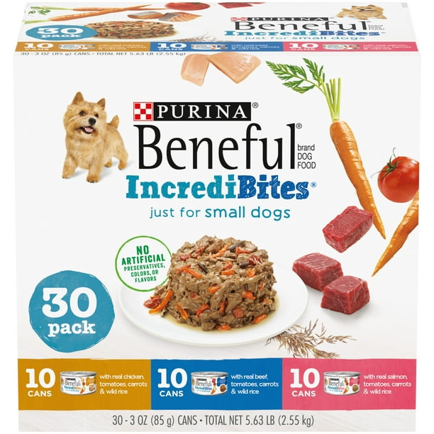 Ourina Beneful Incredibites Wet Dog Food for Small Dogs, 3 oz Cans (30 Pack)