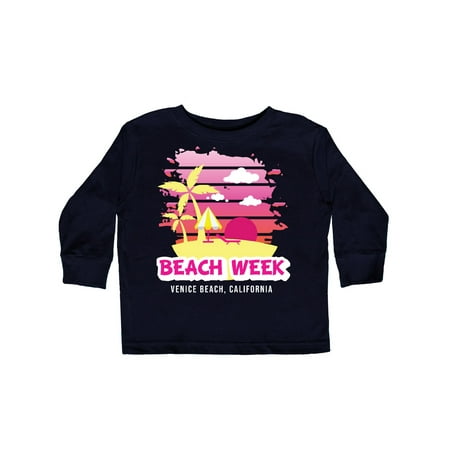 

Inktastic Beach Week Venice Beach California with Palm Trees Gift Toddler Toddler Girl Long Sleeve T-Shirt
