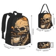 thumbnail image 2 of Balery Grim Coffee Skull Mochila escolar 3 en 1 para niños: mochila resistente con lonchera térmica y estuche para lápices. Mochila escolar para niños y niñas., 2 of 7
