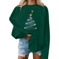 thumbnail image 2 of Christmas Sweatshirts for Women Striped Sweatshirt Cropped Crewneck Sweatshirts Pack Long Sleeve Tops Dressy, 2 of 4