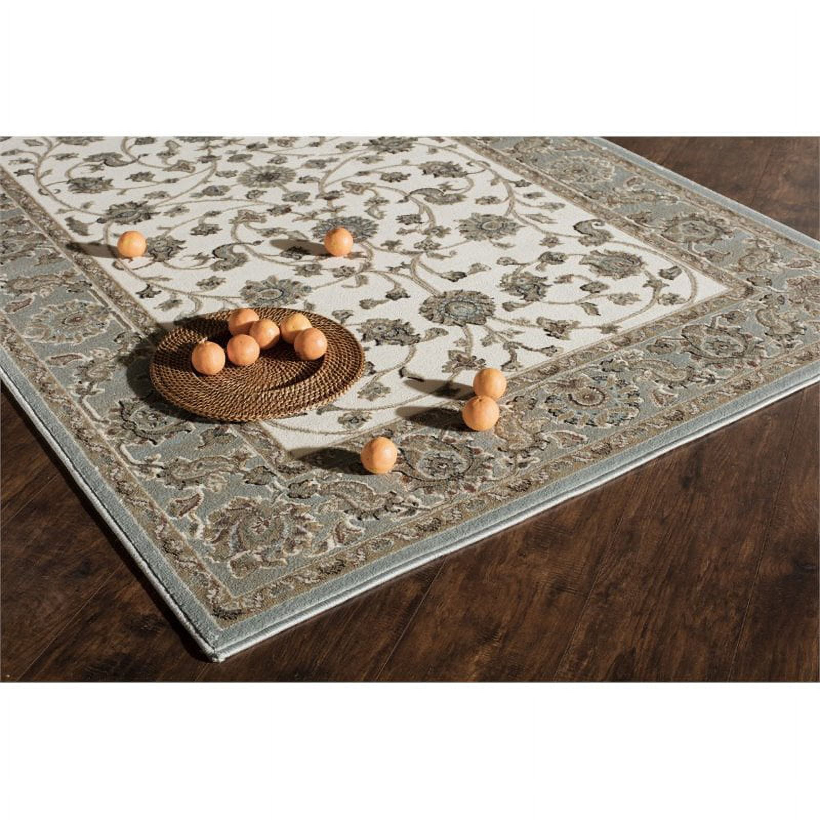 Rugs America Riviera Rectangular Florals Transitional Area Rug, Blue