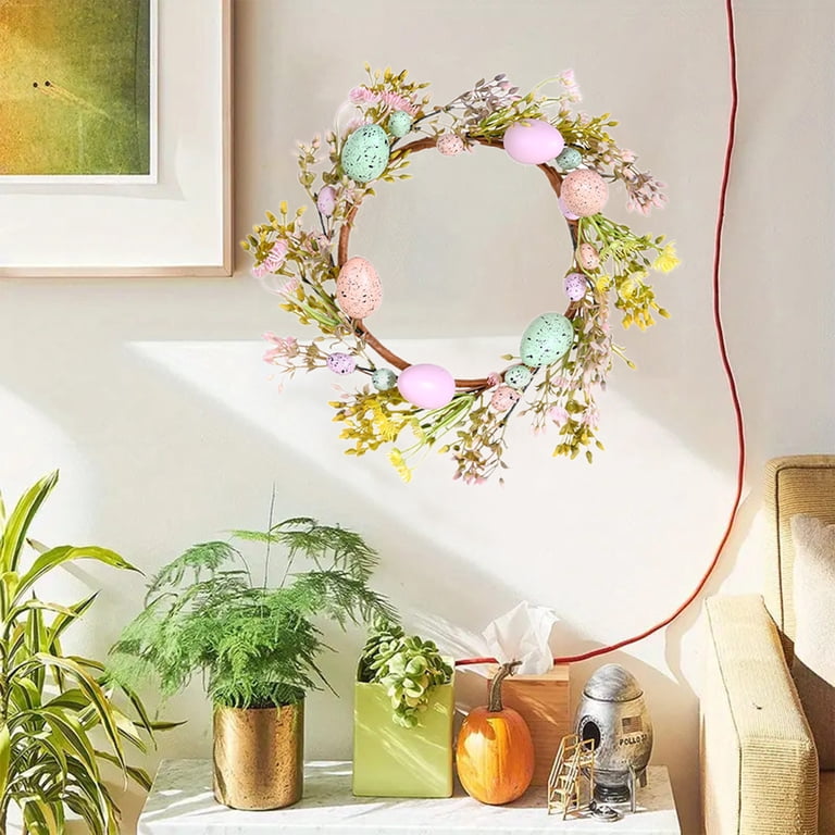 6 Ft Easter Garland With LED Lights - Colorful Eggs, Berries & Leaves Spring Decoration For Indoor/Outdoor
