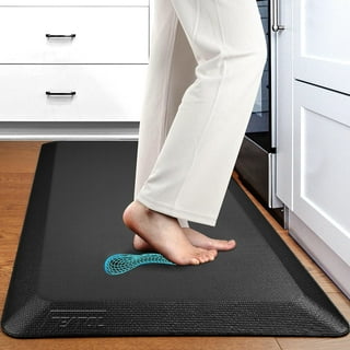 Standing Desk Mat, YESMET Anti Fatigue Mat with Foot Massage Bar, Ergonomic  Not-Flat Comfort Mat Standing Mat for Standing Desk Office and Kitchen