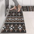 thumbnail image 2 of Kitchen Rugs Sets Of 2,Brown Striped Geometric Pattern Anti Fatigue Kitchen Mat Rugs Non Slip Washable,Decorative Kitchen Floor Mats for Kitchen,Sink,Laundry,17"X47", 2 of 5