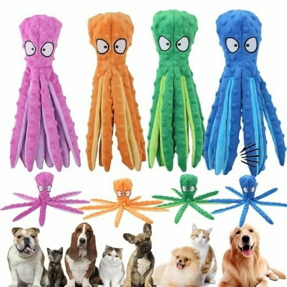 Uxgjfwu Squeaky Dog Toys, Stuffing Free Octopus Dog Toy for Aggressive Chewers, Dogs Interactive Play & Teething Toys for Small Dogs