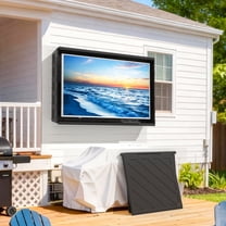 Esimote Outdoor TV Cover 55 inch Weatherproof, Hard Outdoor TV Enclosure with Frosted Plastic, Adjustable Wall Mount Bracket Included