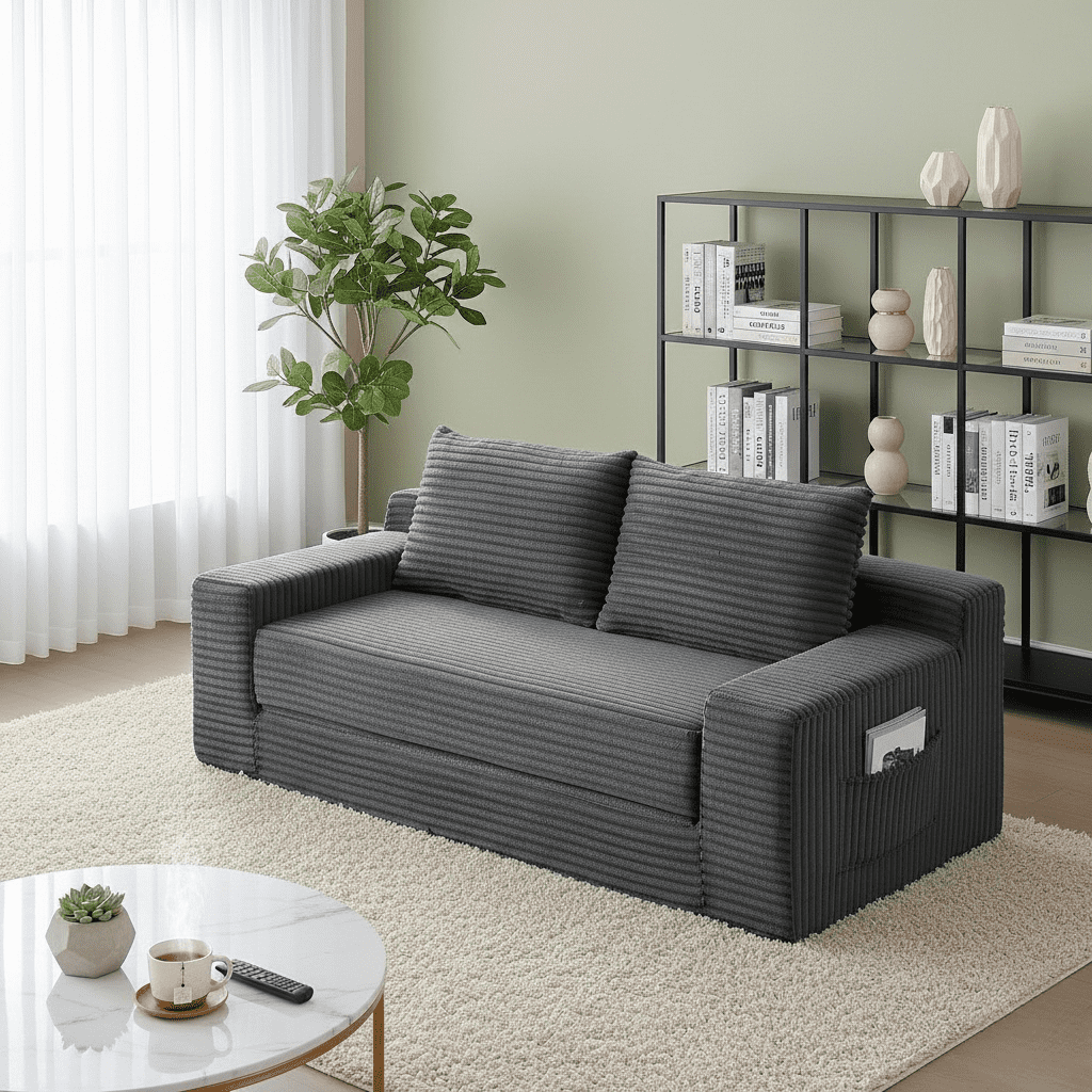 Howcool 132" Boneless Cloud Sectional Couches for Living Room, U Shaped Couch with Deep Seat Chaise, High Density Foam Compression Sofa
