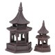 thumbnail image 1 of Living Room Accessories 2Pcs Pavilion Shaped Decors Ceramics Adornments For Home Interior Brown Classic Design, 1 of 4