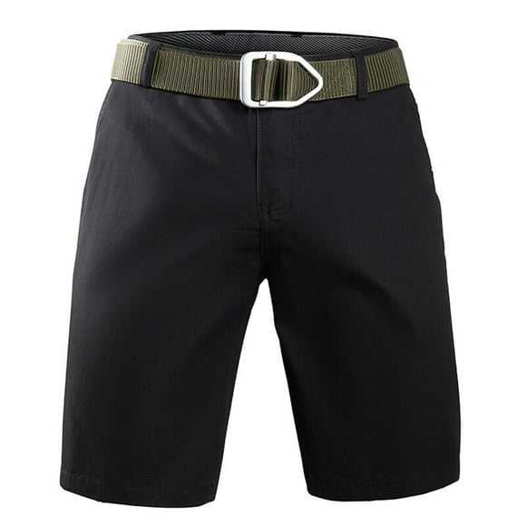 ohmzyzo Men's Shorts Summer Solid Color Slim Fit Flat Front Walk Chino Shorts