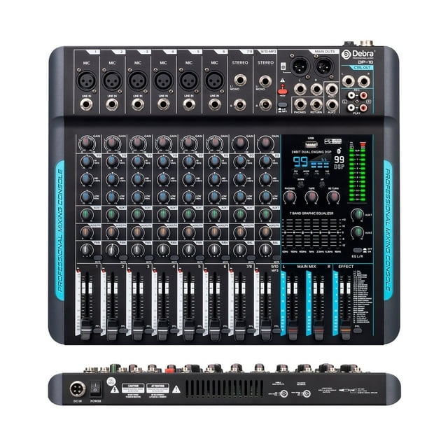 Forket 99 DSP FP-10 Mixeur Contrôleur DJ 10 Canaux Enregistrement Réverbération avec Bluetooth 5.0 Performance Professionnelle