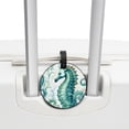 thumbnail image 3 of Hippocampus Set of 2pcs PU Leather Round Suitcase Tags with Privacy Cover and Name ID Tag - Ideal for Travel Luggage, Handbags, Backpacks, School Bags, 3 of 6