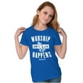 thumbnail image 4 of Worship Happens John 3:16 Prayer Womens Fitted Plus Size Graphic Tee Brisco Brands 3X, 4 of 5