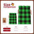 thumbnail image 2 of Fuzoiu Buffalo Plaid Green Black Print Christmas Gift Bag,Burlap Gift Bag with Drawstring Closure & Hang Tag,Perfect for Holidays, Birthdays, and Special Occasions-Small, 2 of 5
