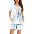 thumbnail image 2 of Women's Pajamas Plus Size Under $10 Fashionable Printed Round Neck Short Sleeve Short Pant Home Clothing Set, 2 of 6