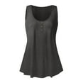 thumbnail image 6 of Brilliant Women Tops on Sale under $10 Women Solid Button Round-Neck Blouse Casual Loose Summer Sleeveless Tank Clearance, 6 of 6