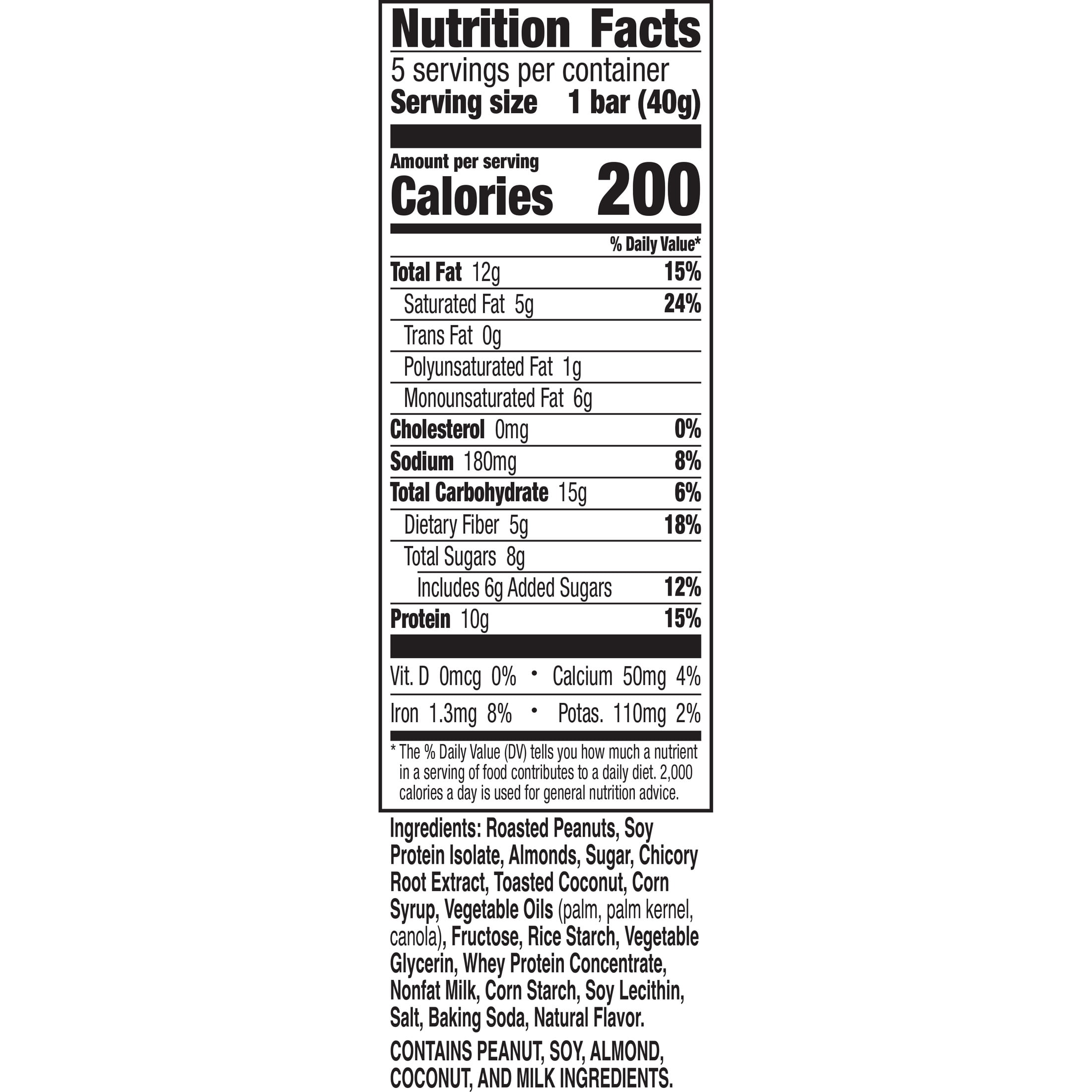 (12 pack) Nature Valley Protein Chewy Snack Bars, Coconut Almond, 5 Bars, 7.1 oz