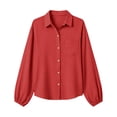 thumbnail image 6 of GigrtiJin Cotton Button Down Shirts for Womens Long Sleeve Collared Loose Blouses Dressy Casual Work Button up Shirts with Pockets, 6 of 7