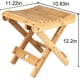 thumbnail image 2 of Taburete de madera plegable Bienvenido para el hogar - Asiento de ducha completamente ensamblado - Silla de baño de bambú tipo spa para baño, afeitado, ducha, reposapiés, 2 of 5