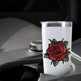 thumbnail image 5 of Rose 20oz Coffee Stainless Steel Mobile Tumblers, Vacuum Insulated Mug with Lid, Spill-Proof Travel Cup for Hot & Cold Drinks, for Coffee, Wine, Cocktails, Christmas, Spring, 5 of 6