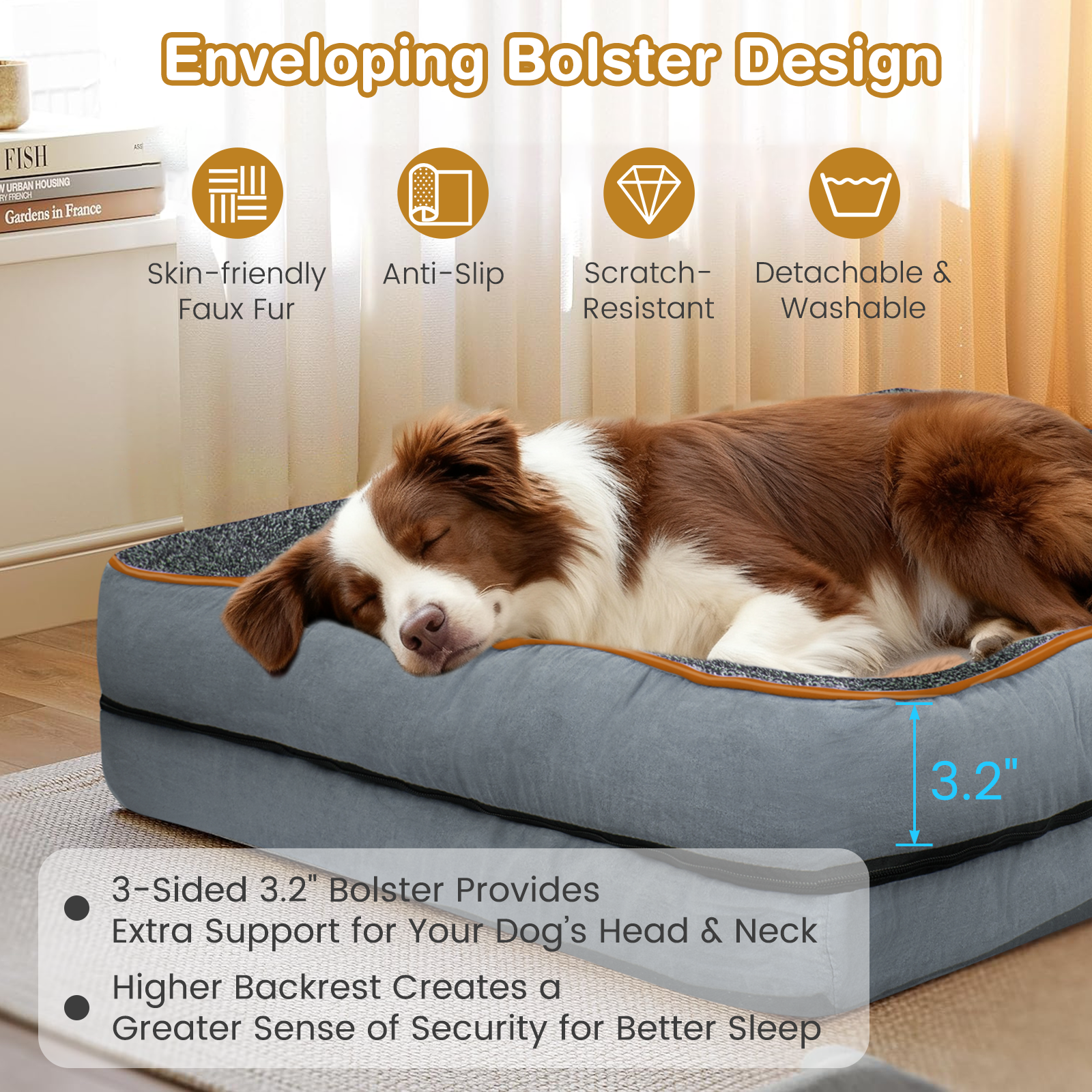 Cshidworld Orthopedic Dog Sofa Bed, Large 30x20 Inch photo 8
