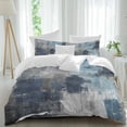 thumbnail image 2 of Navy Blue Grey Duvet Cover Set,Modern Oil Painted Abstract Art Aesthetics Soft Duvet Cover California King Bedding Set 4 Pieces,1 Quiltcover and 2 Pillowcases with Zipper,1 Bed Sheet for All Seasons, 2 of 9