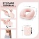 thumbnail image 5 of Almohada cervical de viaje Urnexttour para coche, espuma viscoelástica, rosa, 5 of 6
