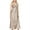 Camel, variant on HEVIRGO Summer Silk Pajamas Nightgown Women Pleated V Neck Sleeveless Maxi Nightdress,1# L