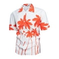thumbnail image 4 of Coduop Men Hawaii Beach Shirts Banana/Leaf/Tree Print Turn-Down Collar Short Sleeve Lapel Shirt, 4 of 6