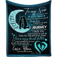 thumbnail image 1 of LHSHID Personalized Lover Name Message Text Blanket to My Son from Mom and Dad I Love You to The Moon and Back Moon Custom Hug Blanket Gifts, 1 of 6