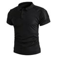 thumbnail image 4 of Mens Quick Dry Tactical Shirts Turndown Collar Short Sleeve Tops Stretch Comfy Summer Outdoor Fishing Shirts, 4 of 8