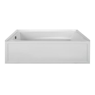 Oval End Drain Whirlpool Bath, White - 72 x 36 x 22.5 in.
