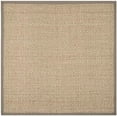 thumbnail image 2 of Safavieh Natural Fiber Collection NF114P Border Basketweave Seagrass Area Rug, 5' x 5' Square, Grey, 2 of 5