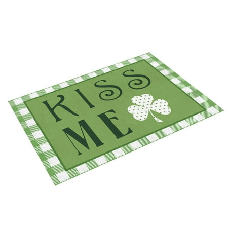 

St.Patrick s Day Pottery Charger Plates St. Patricks s Day Placemats Scandinavians Irish Day Plaid Decorative Placemats Insulated Tablecloths