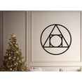thumbnail image 1 of LaModaHome Geometric Harmony Metal Wall Art for Study, Entryway - Chic Minimalist Decor, Abstract Design, Modern Home Accent, Peaceful SymbolHome Decoration Gift -11.8"x11.8"/30x30cm, 1 of 5