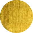 thumbnail image 1 of Ahgly Company Indoor Round Oriental Yellow Modern Area Rugs, 4' Round, 1 of 4