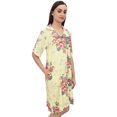 thumbnail image 2 of Bimba Chemise de Nuit à Manches Courtes Imprimé Floral Jaune Clair pour Femmes - 28, 2 of 6