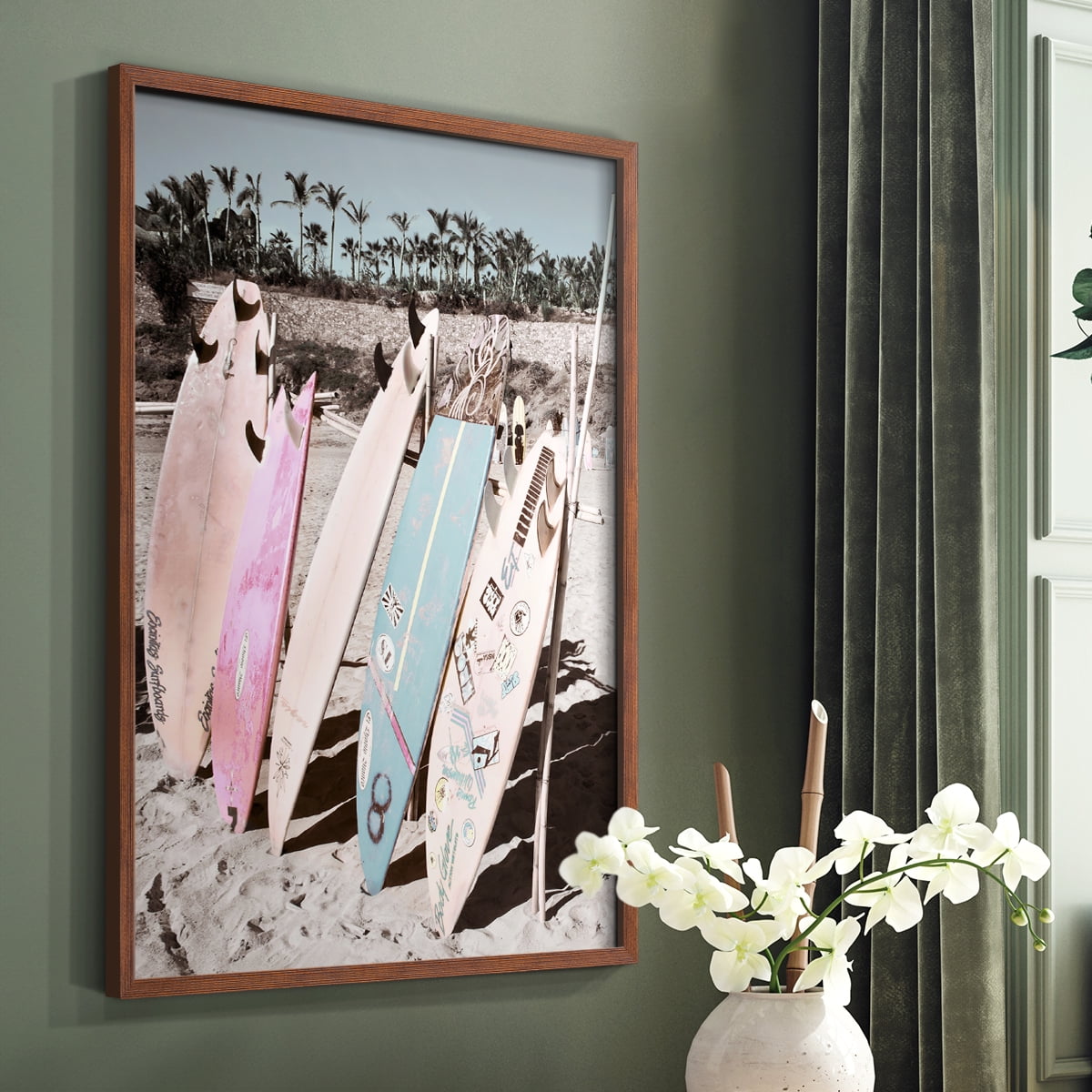 Wave Ready Framed Print in Brown Solid Wood 11 x 14 Framed Print