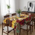 thumbnail image 6 of Sunflower Brown Wooden Table Cloth Waterproof Tablecloths, Vintage Flowers Butterfly Tablecloth Dining Table Cover for Kitchen Party Tabletop Outdoor, Rectangle Tablecloth 60x84 Inch, 6 of 9