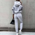 thumbnail image 3 of BLOCLOALO 2 Piece Lounge Set Long Sleeve Pullover Hoodie Sweatshirts Women's Hooded Soild Casual Sport Trouser Suit Sweatpants and Sweatshirt Set Plus Size Workout Sets Soft Lounge Sets Grey L, 3 of 7