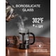 thumbnail image 3 of BAYKA Cafetera de prensa francesa de 34 onzas y 1 litro, prensa de café de acero inoxidable de vidrio de borosilicato espesado resistente al calor, cafetera en frío, prensa de té para cocina, viajes,, 3 of 5