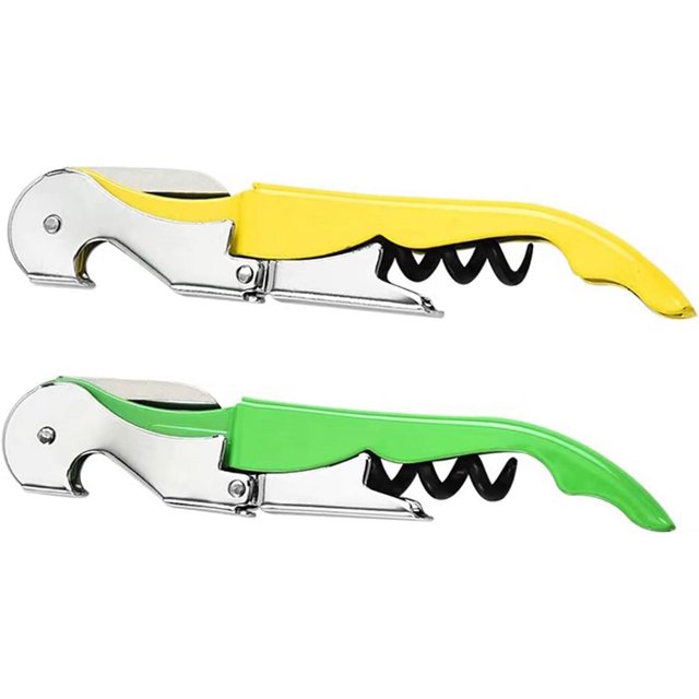 Waiter Corkscrew, Corkscrew Wine Opener Stainless Steel, Wine Bottle Opener Wine Key for Restaurant Waiters Bartenders Sommelier (Mix colors-6/2PCS)
