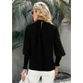 thumbnail image 4 of Sherrylily Women Chiffon Work Blouse Puff Long Sleeve Office Loose Shirt Casual Tops, 4 of 6
