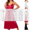 thumbnail image 4 of Fengqque Satin Nightgowns for Women Lace Sleepwear V-neck Silk Slip Sleepshirts Negligee Solid Color Nightwear Khaki M, 4 of 9