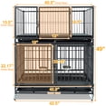 thumbnail image 2 of Homey Pet 43 Inch Metal Wire Dog Whelping Box for Puppies + Stackable Heavy Duty Dog Crate Cage Kennel with Caster, Divider, Floor Grid and Tray for Medium/Small Sized Dogs, 2 of 14