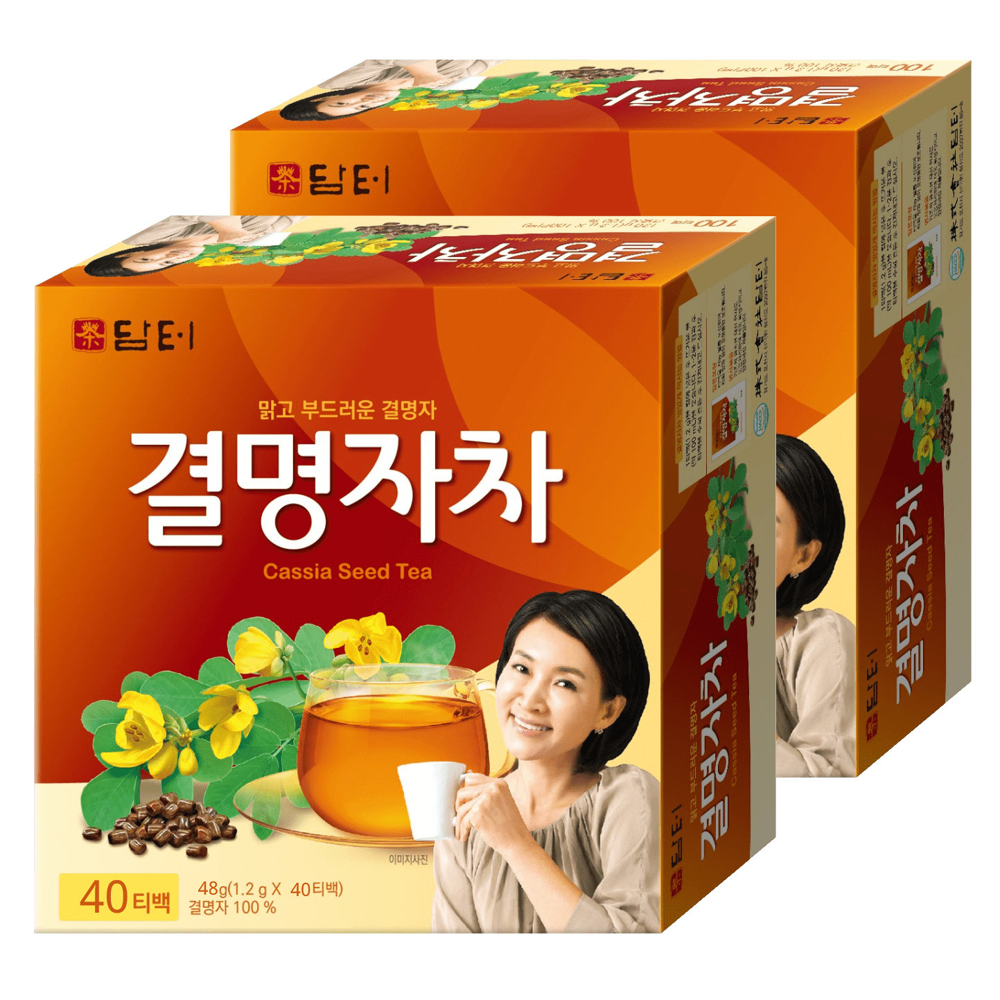 Damtuh Traditional Korea Tea Cassia Seed Tea 1.2g x 40 Tea Bag x 2