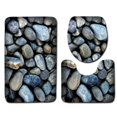 thumbnail image 1 of Juego de alfombras de baño con estampado de piedra 3D, alfombrillas de baño antideslizantes, alfombrillas decorativas para asiento de inodoro, alfombra 3 piezas Eigraketly JJ25267-10, 1 of 6