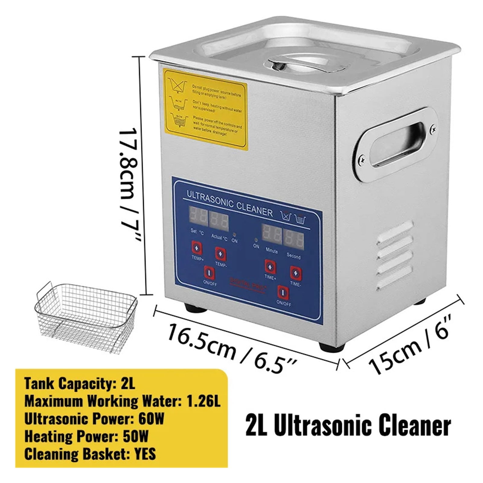 Ultrasonic Cleaner  2L 3L 6.5L 10L 15L 30L with Digital Timer Heater, Stainless Portable Washing Machine Home Appliance