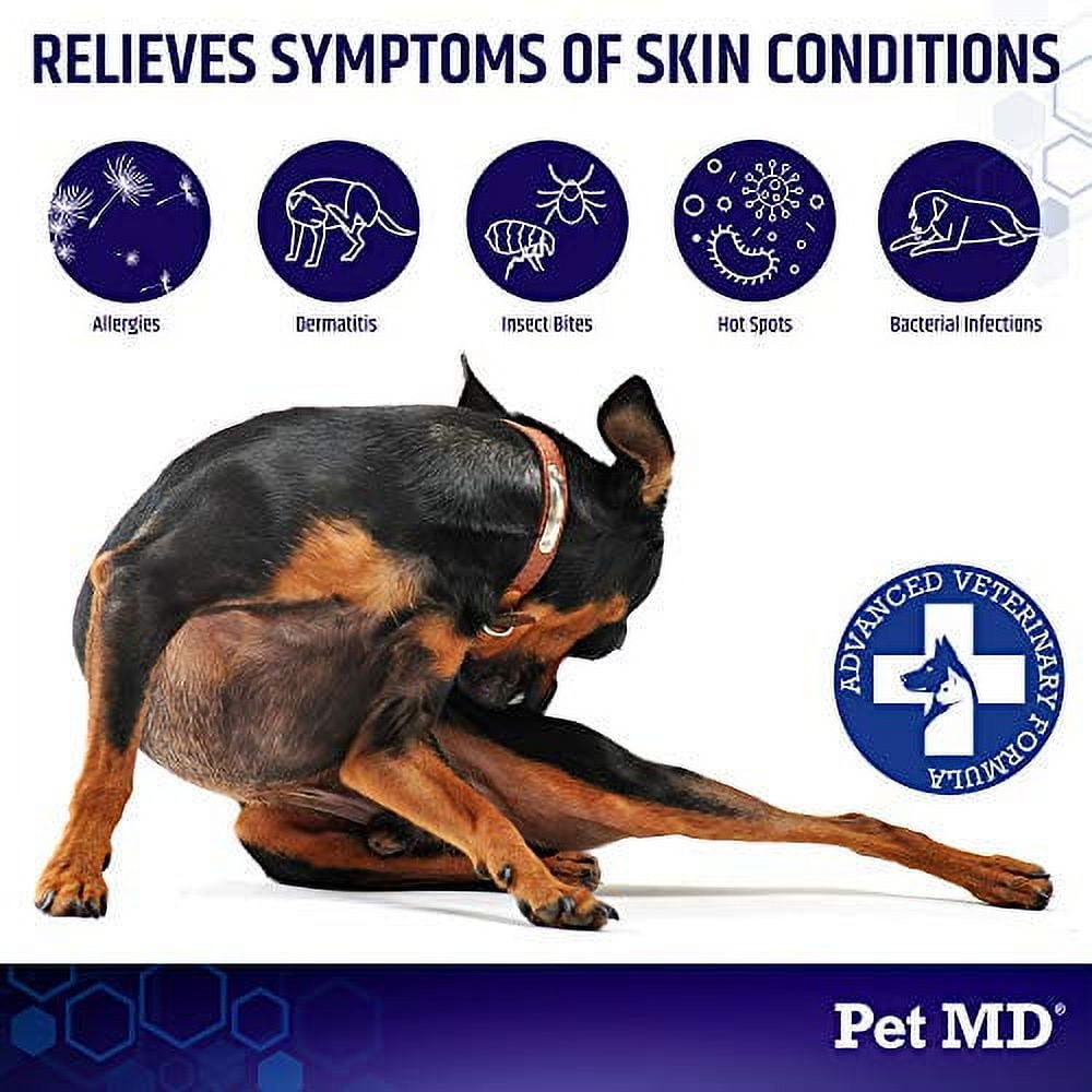 Pet MD Hydrocortisone Spray for Dogs, Cats, Horses - Itch Relief Spray & Hot Spot Treatment for Dogs, Irritated Dry Itchy Skin, Allergies, and Dermatitis - Reduces Topical Inflammation - 4 oz