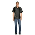 thumbnail image 2 of No Boundaries Men's and Big Men's Cotton Crinkle Button Front Shirt with Short Sleeves, Sizes XS-3XL, 2 of 5